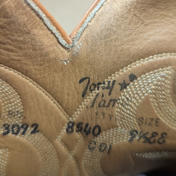 Tony Lama boots men's size 9.5EE. Exotic Genuine Brown Teju Lizard leather class - Picture 11 of 12